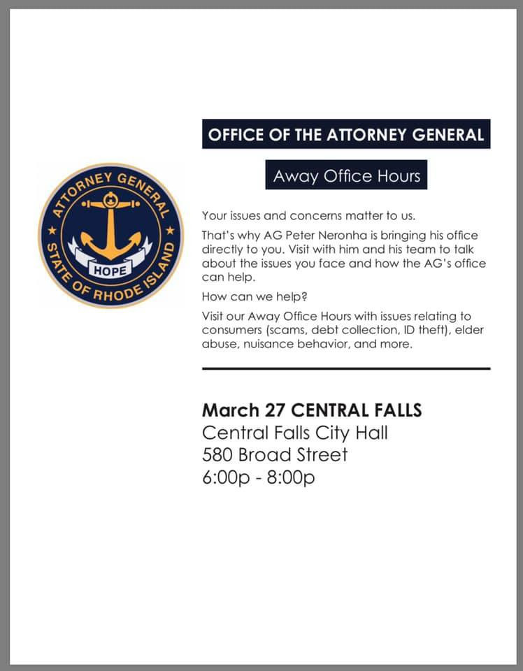 RI Attorney General to visit Central Falls