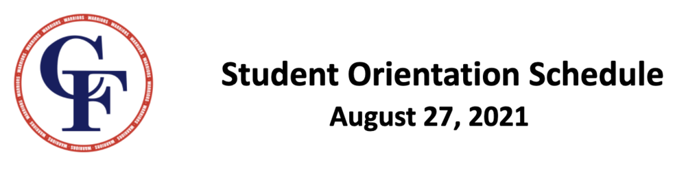 Student orientation Schedule