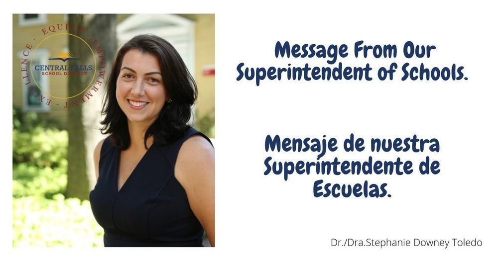 message from our superintendent of schools