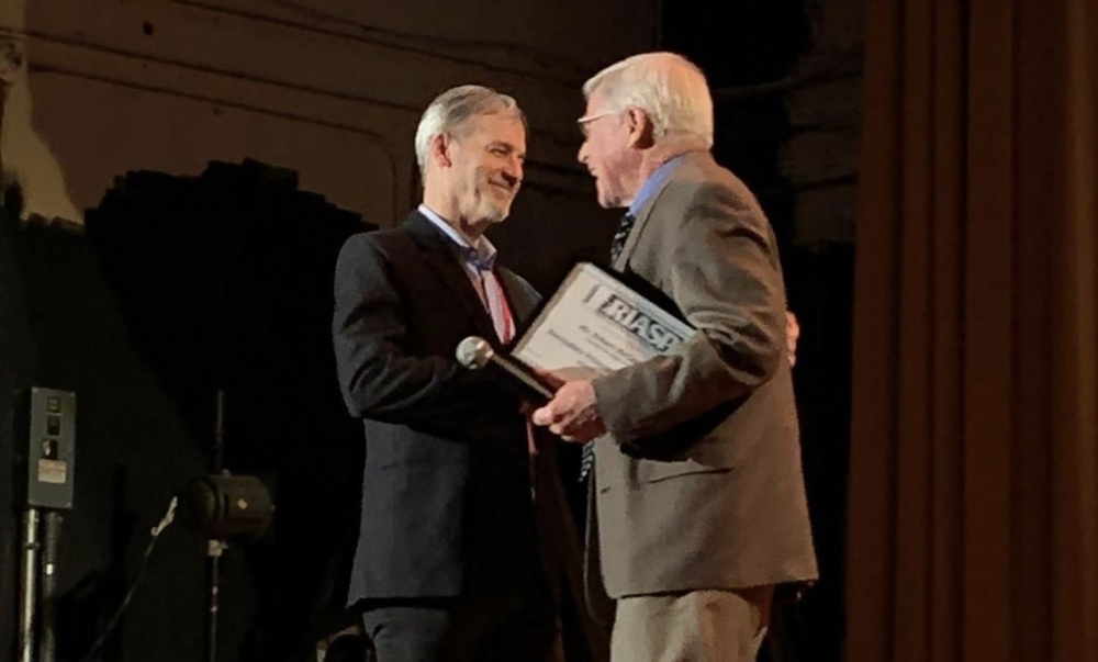 Robert McCarthy Principal of the Year- Receiving Award  from  Robert E. Littlefield, RIASP Executive Director