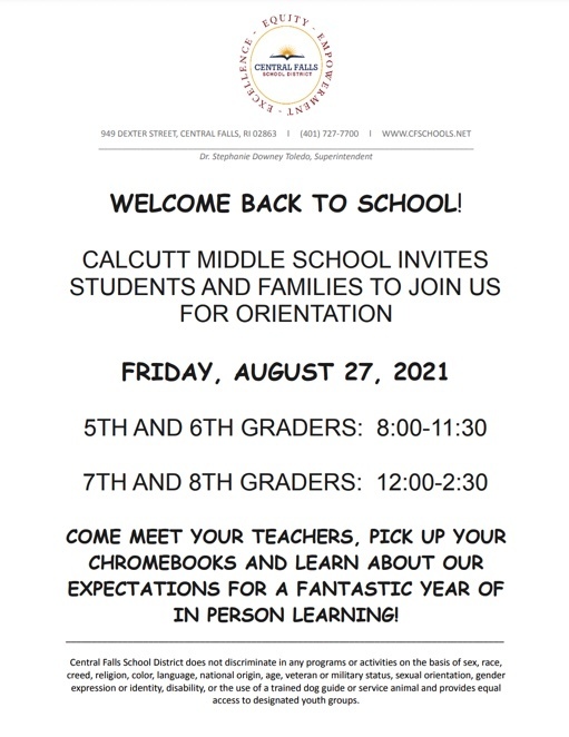 Calcutt Orientation Flyer