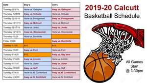 school calcutt middle schedule basketball