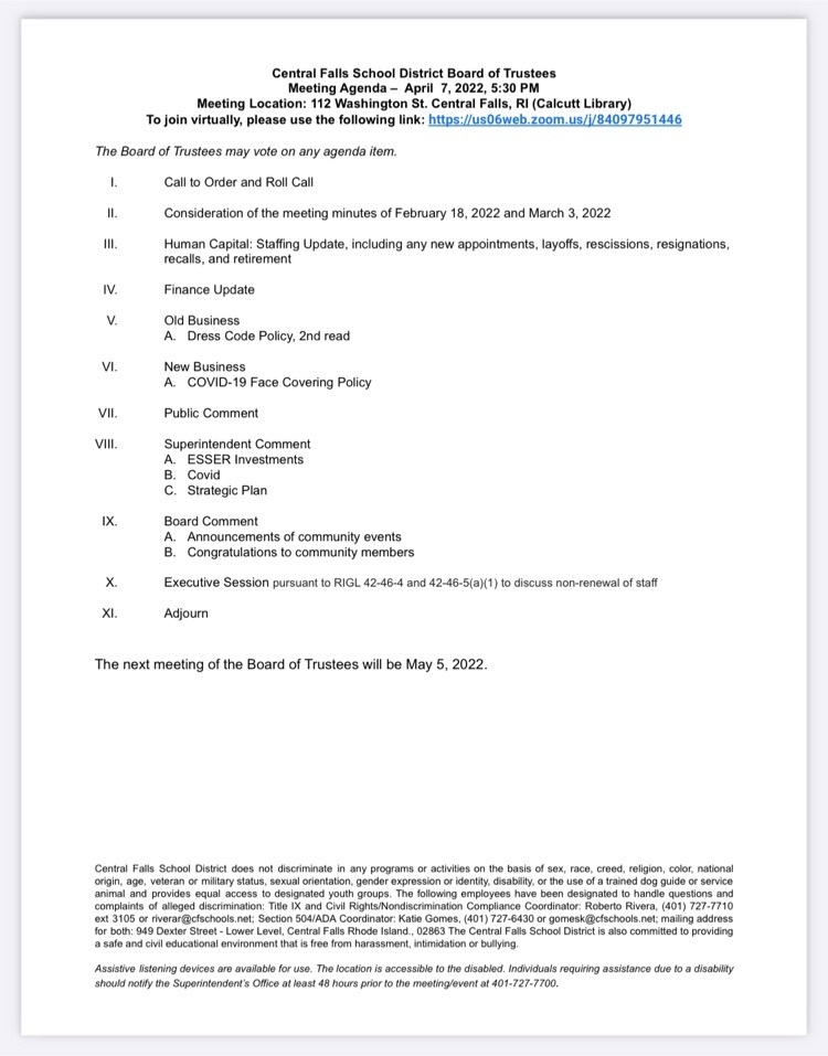 Board of Trustees-Agenda