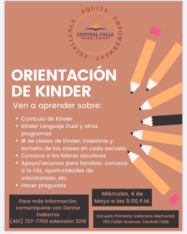 kindergarten Orientation- Spanish Flyer
