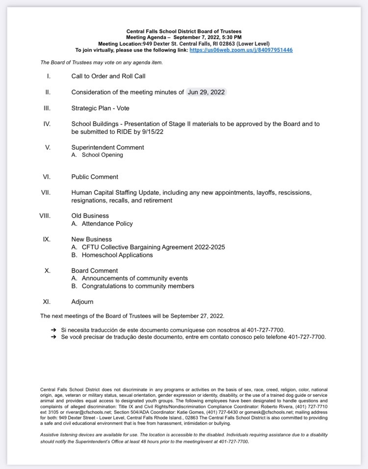 Board of Trustees Agenda