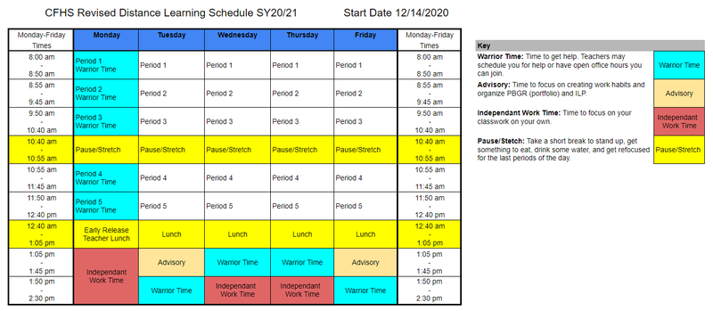 Schedule in 3 languages